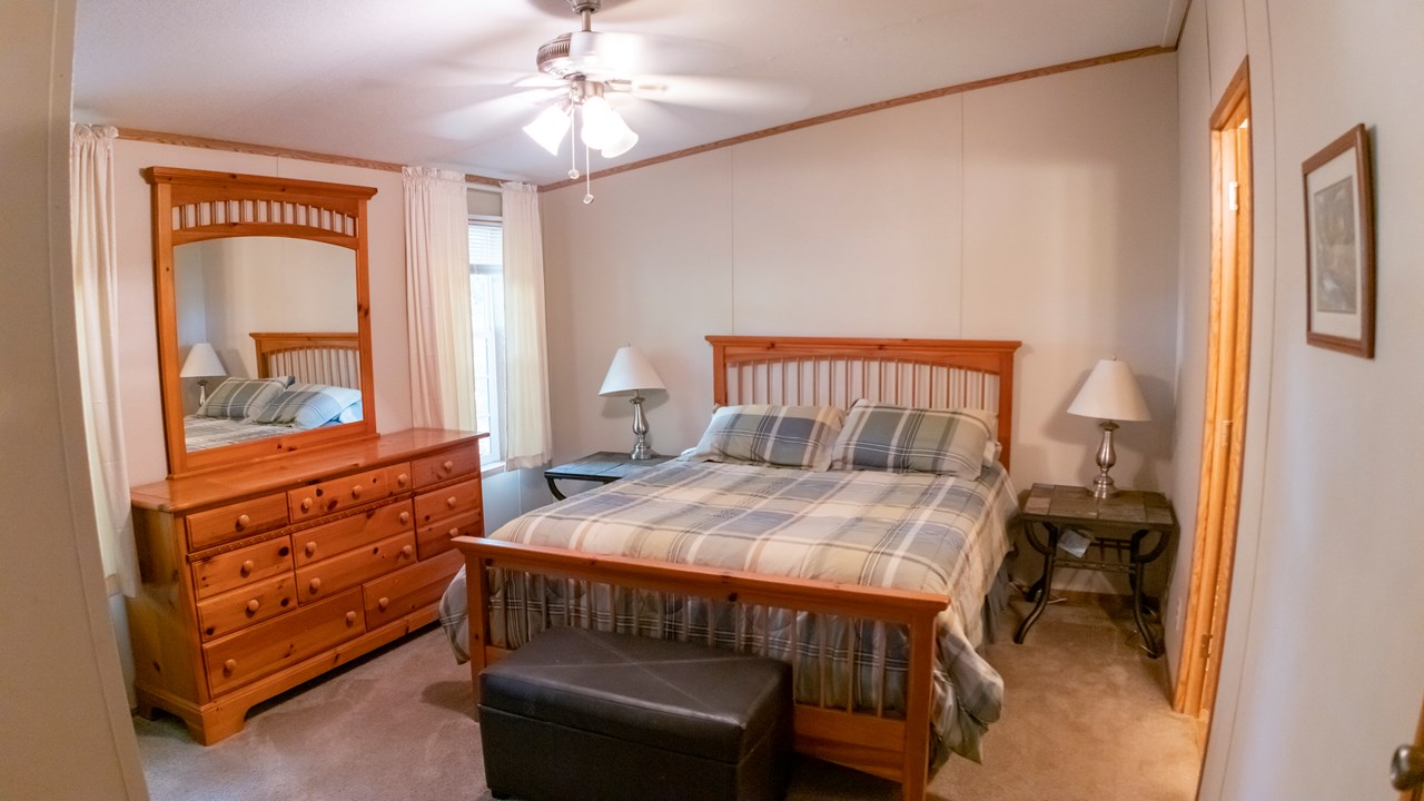 master bedroom fully furnished.  two closests. master bath.